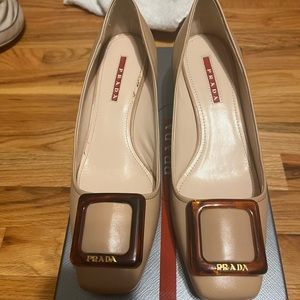Prada block heel shoe